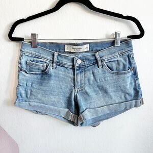 Abercrombie‎ & Fitch Jean Denim Shorts Womens Size 2 Rolled Cuff